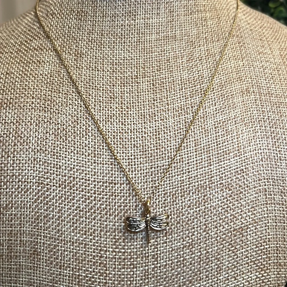 Golden Dragon Fly Necklace - Picture 2 of 7